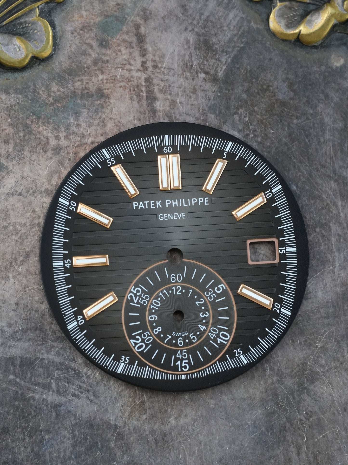 Patek Philippe Zifferblatt schwarz für Nautilus 5980/1R in Rose Gold
