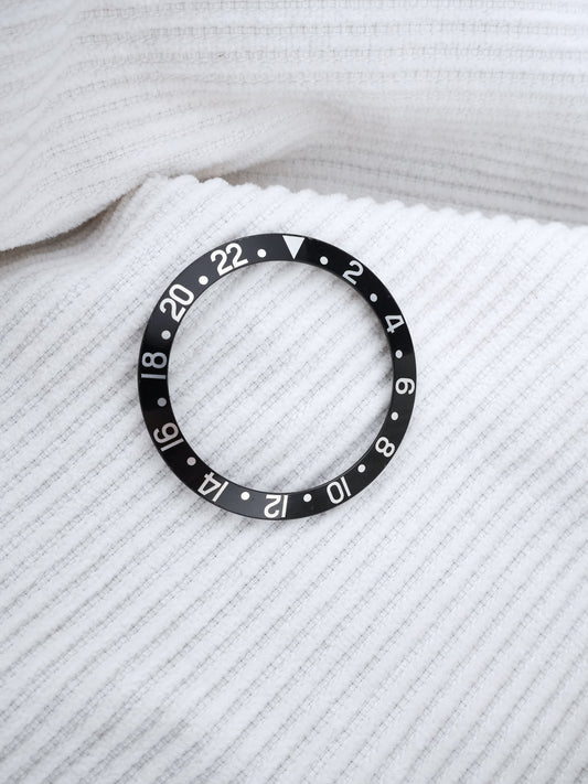 Rolex schwarz Inlay | Insert | Einlage Fat Font Seriph für GMT-Master 1675