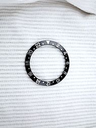 Rolex schwarz Inlay | Insert | Einlage Fat Font Seriph für GMT-Master 1675