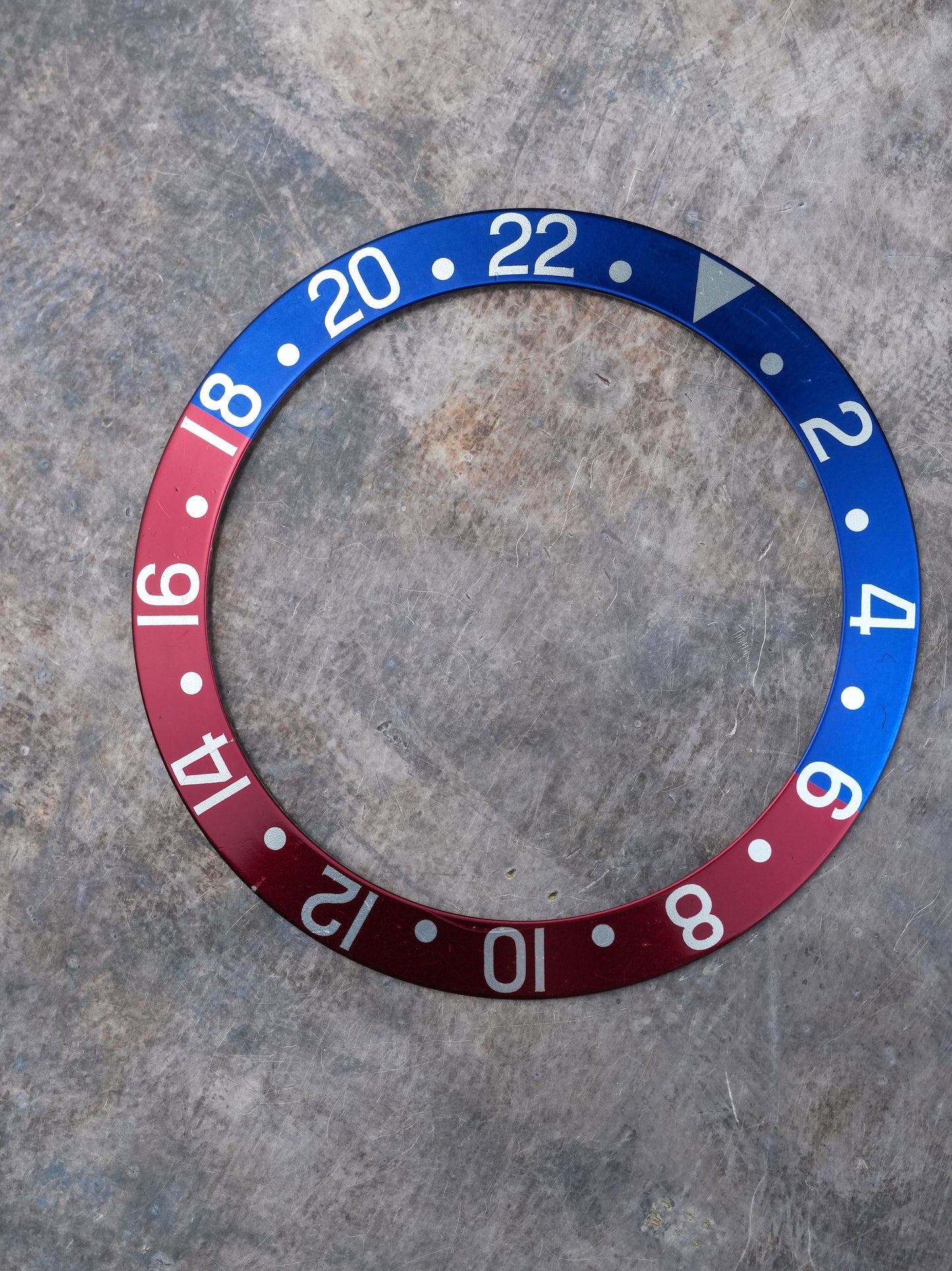 Rolex Inlay | Insert Pepsi Red Back Serif Mid Font Insert for GMT-Master 1675 | 16750