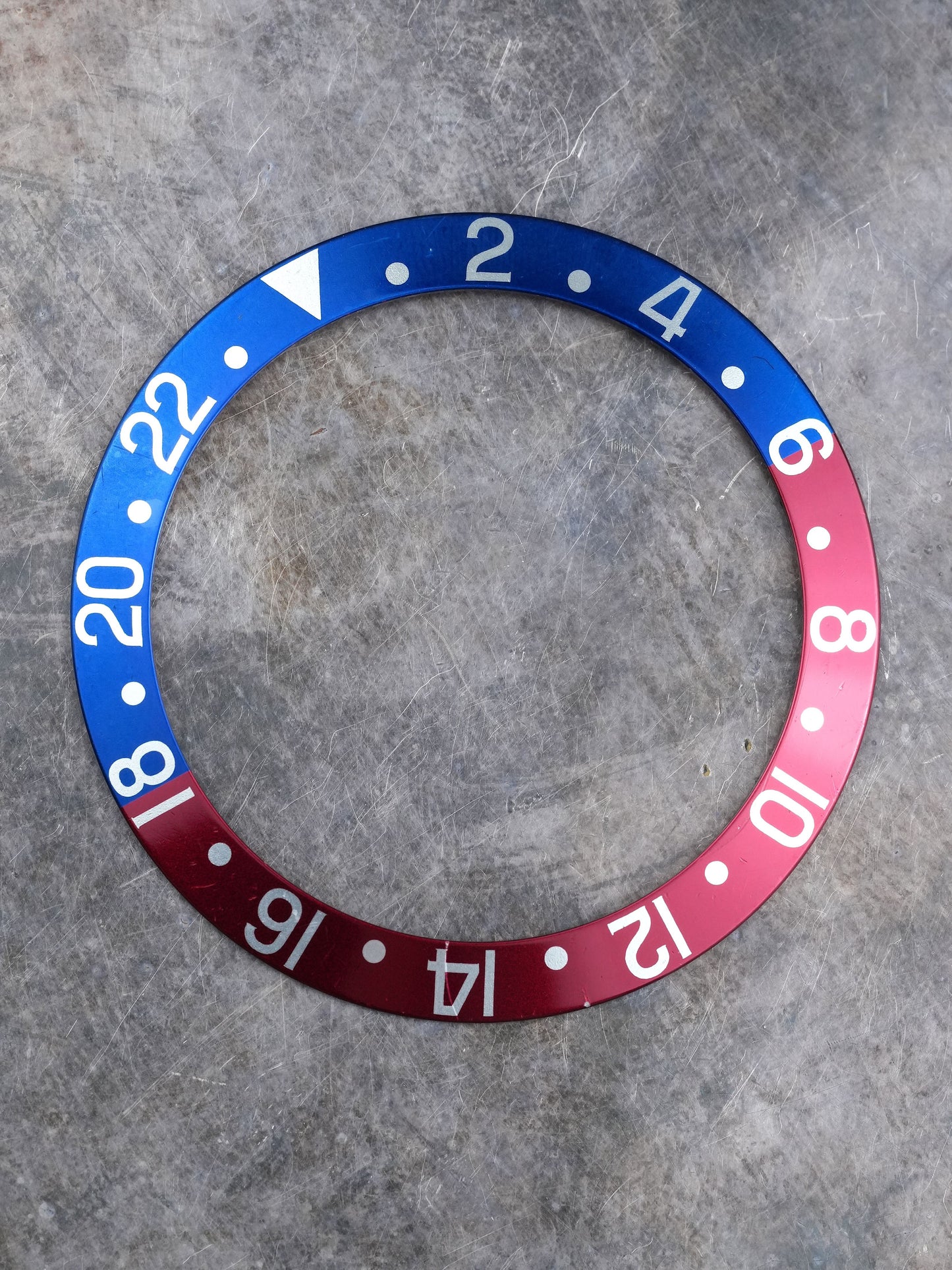 Rolex Inlay | Insert Pepsi Red Back Serif Mid Font Insert for GMT-Master 1675 | 16750
