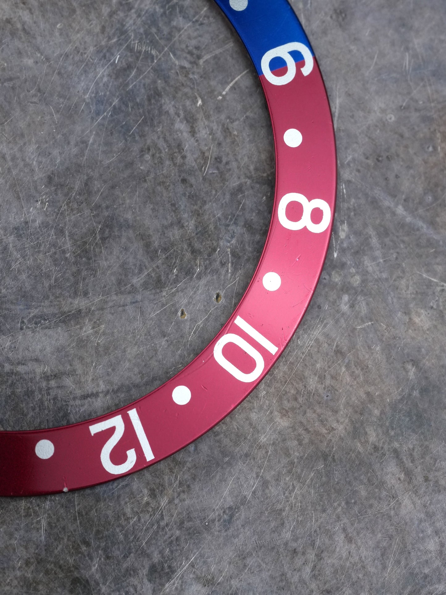 Rolex Inlay | Insert Pepsi Red Back Serif Mid Font Insert for GMT-Master 1675 | 16750