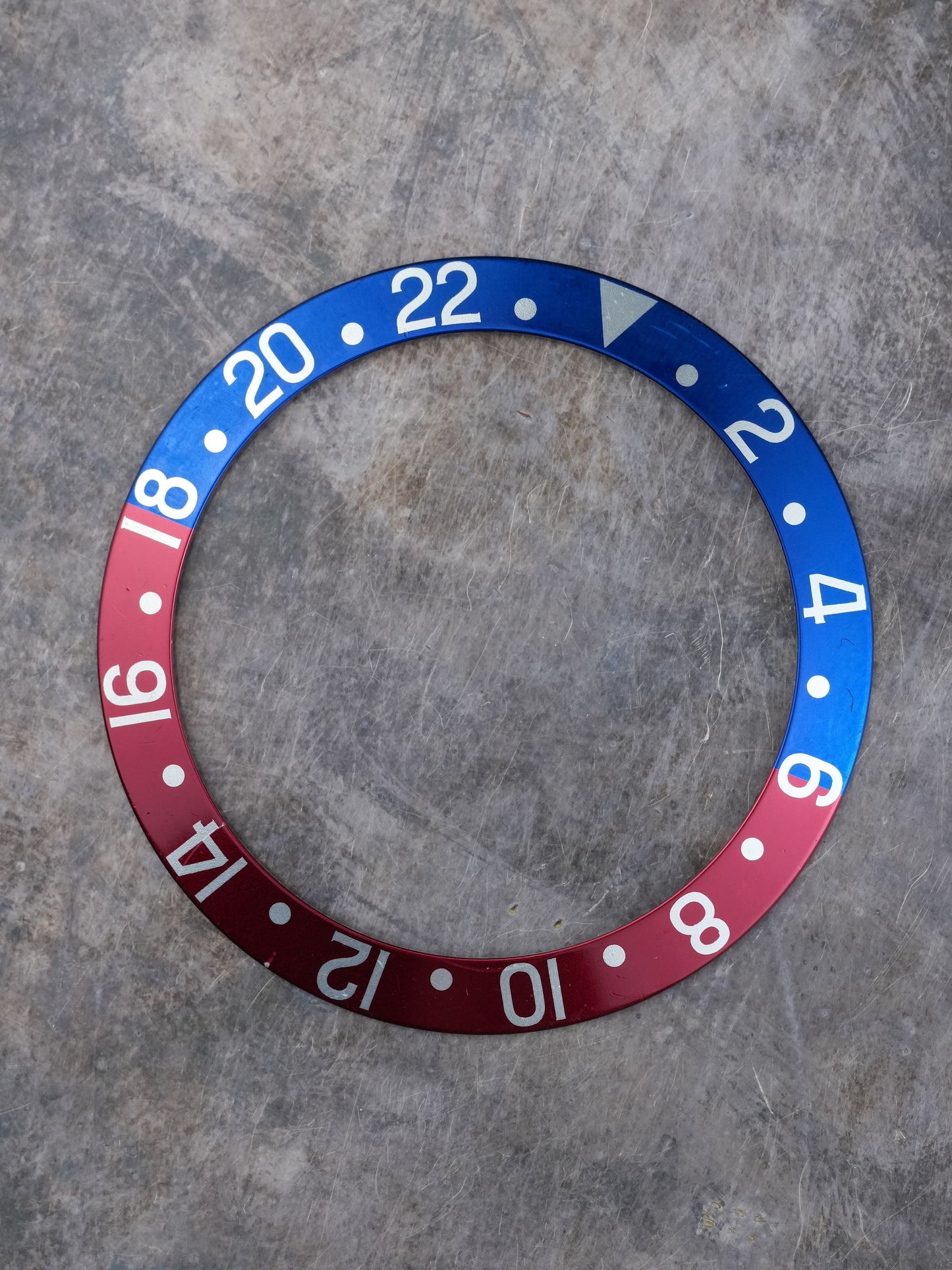 Rolex Inlay | Insert Pepsi Red Back Serif Mid Font Insert for GMT-Master 1675 | 16750