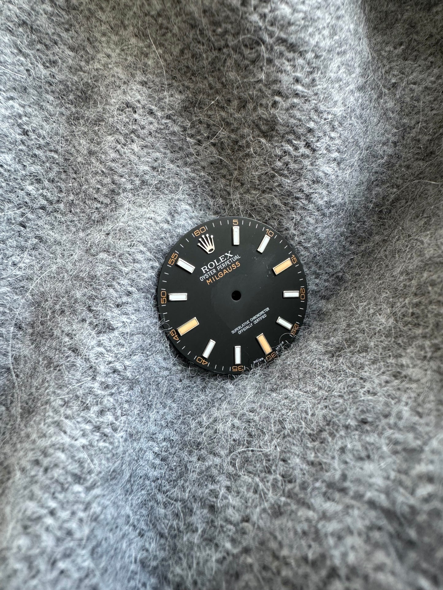 Rolex Zifferblatt schwarz für Milgauss 116400GV inkl. Zeigersatz