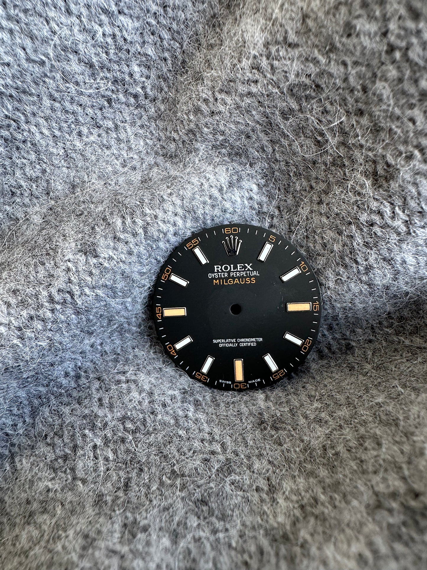 Rolex Zifferblatt schwarz für Milgauss 116400GV inkl. Zeigersatz