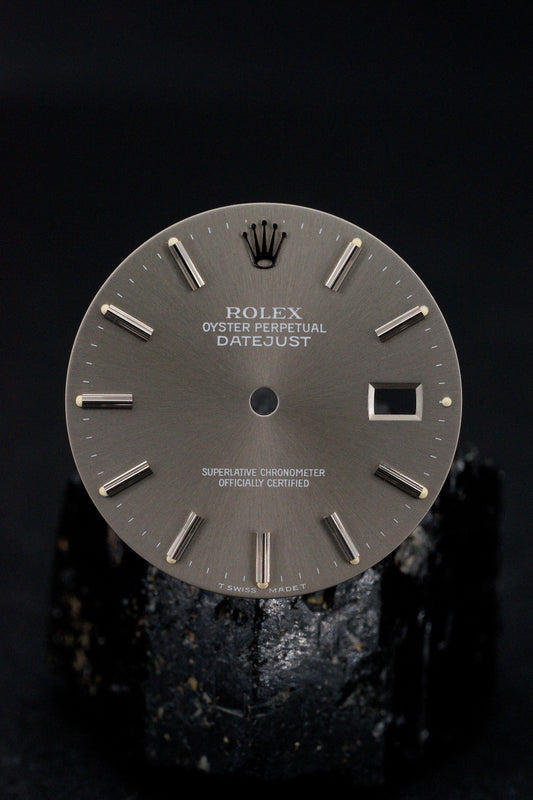 Rolex NOS „Grey Ghost Dial'' Zifferblatt grau für OP Datejust 36 mm 16234 | 16030 | 16200 Tritium