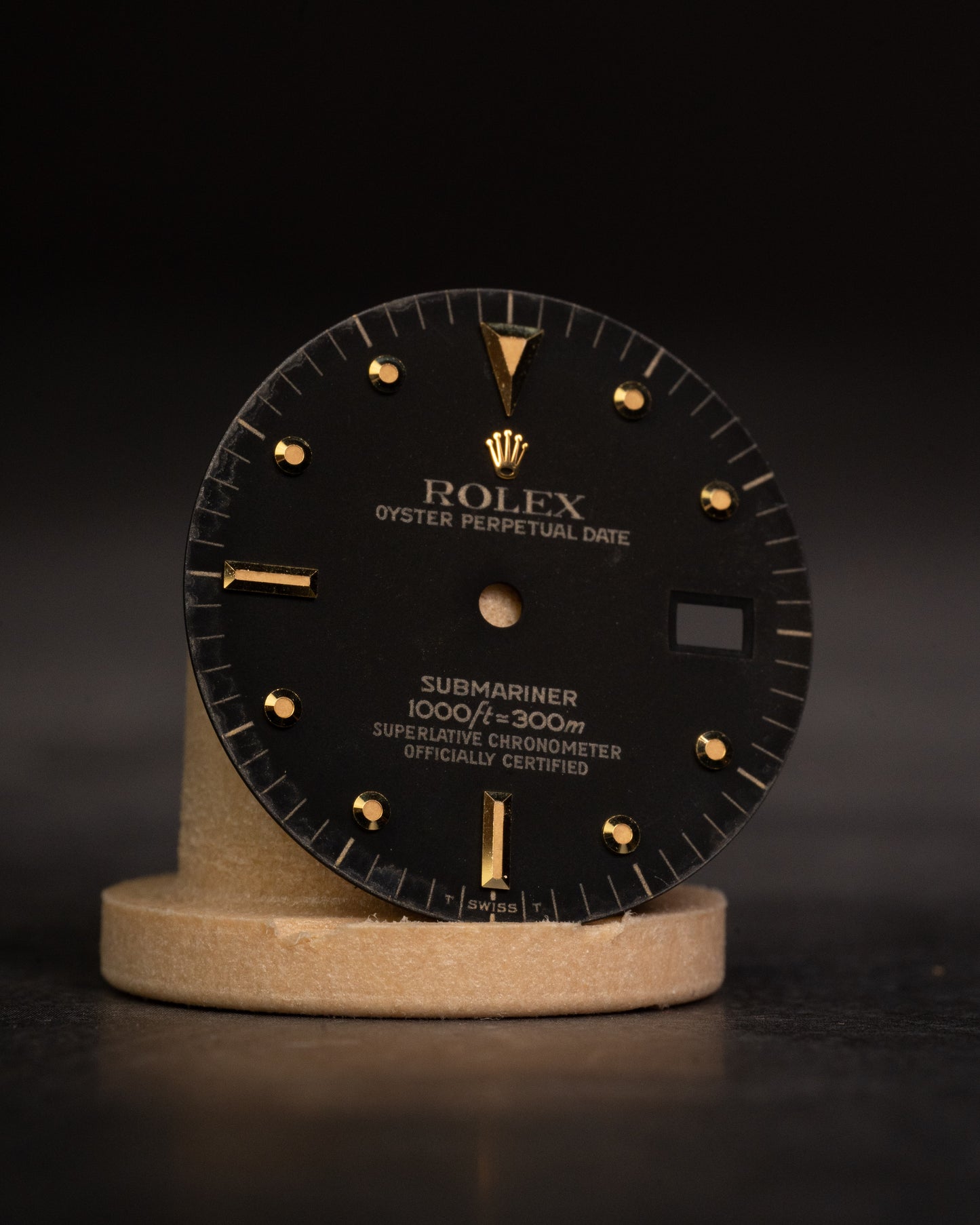 Rolex "Matt Nipple Dial" Zifferblatt schwarz für Submariner 16808 Tritium