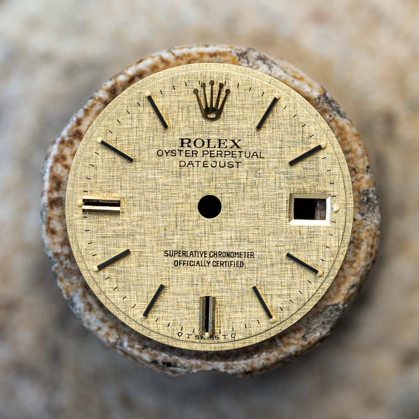 Rolex „Linen“ Lady Datejust 26 mm Zifferblatt gold für 6917 | 69178 | 69173 | 79173 | 79178 Tritium