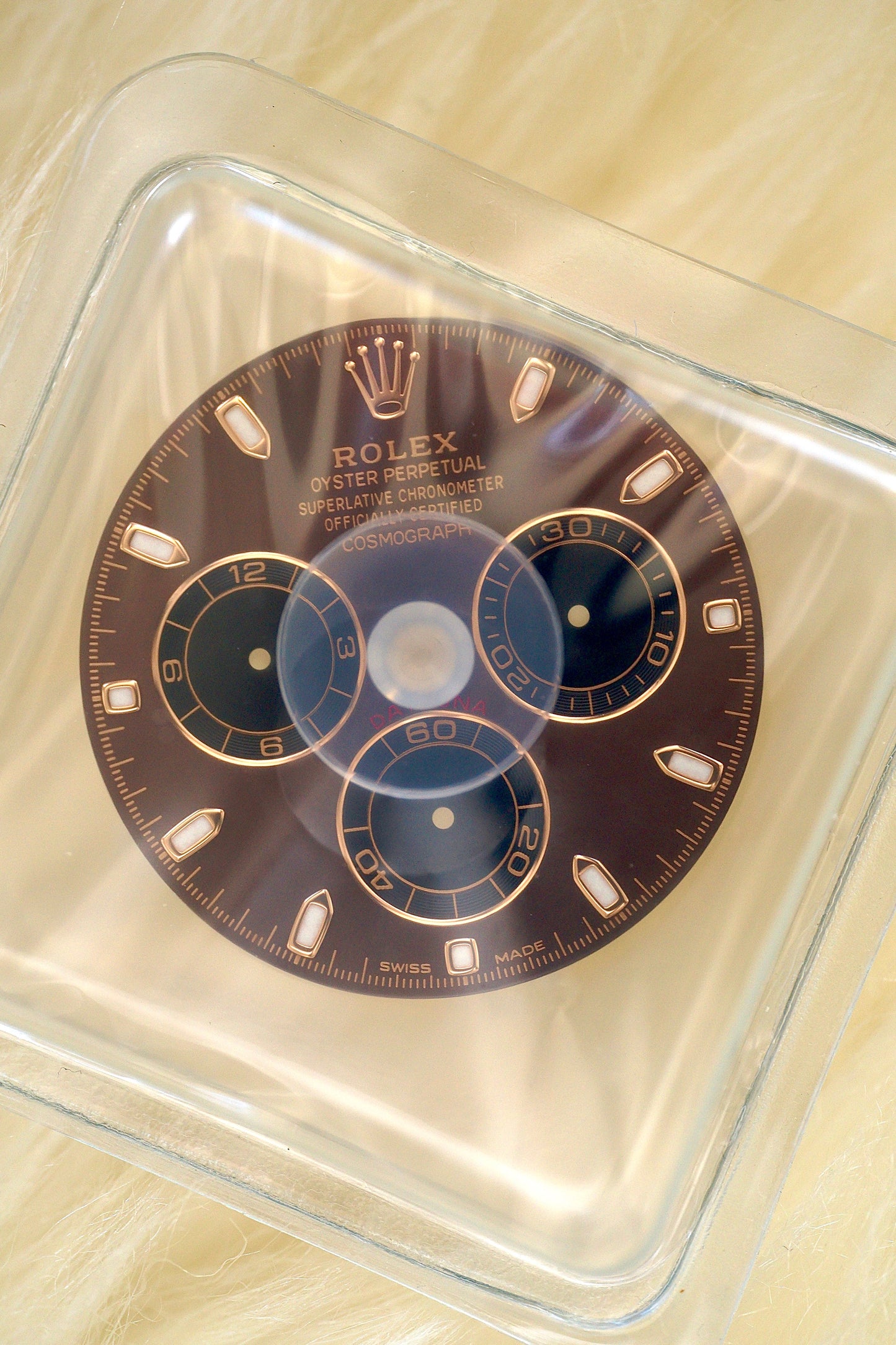 Rolex NOS Chocolate index dial for Cosmograph Daytona rose gold 116505(LN) /  116515(LN)