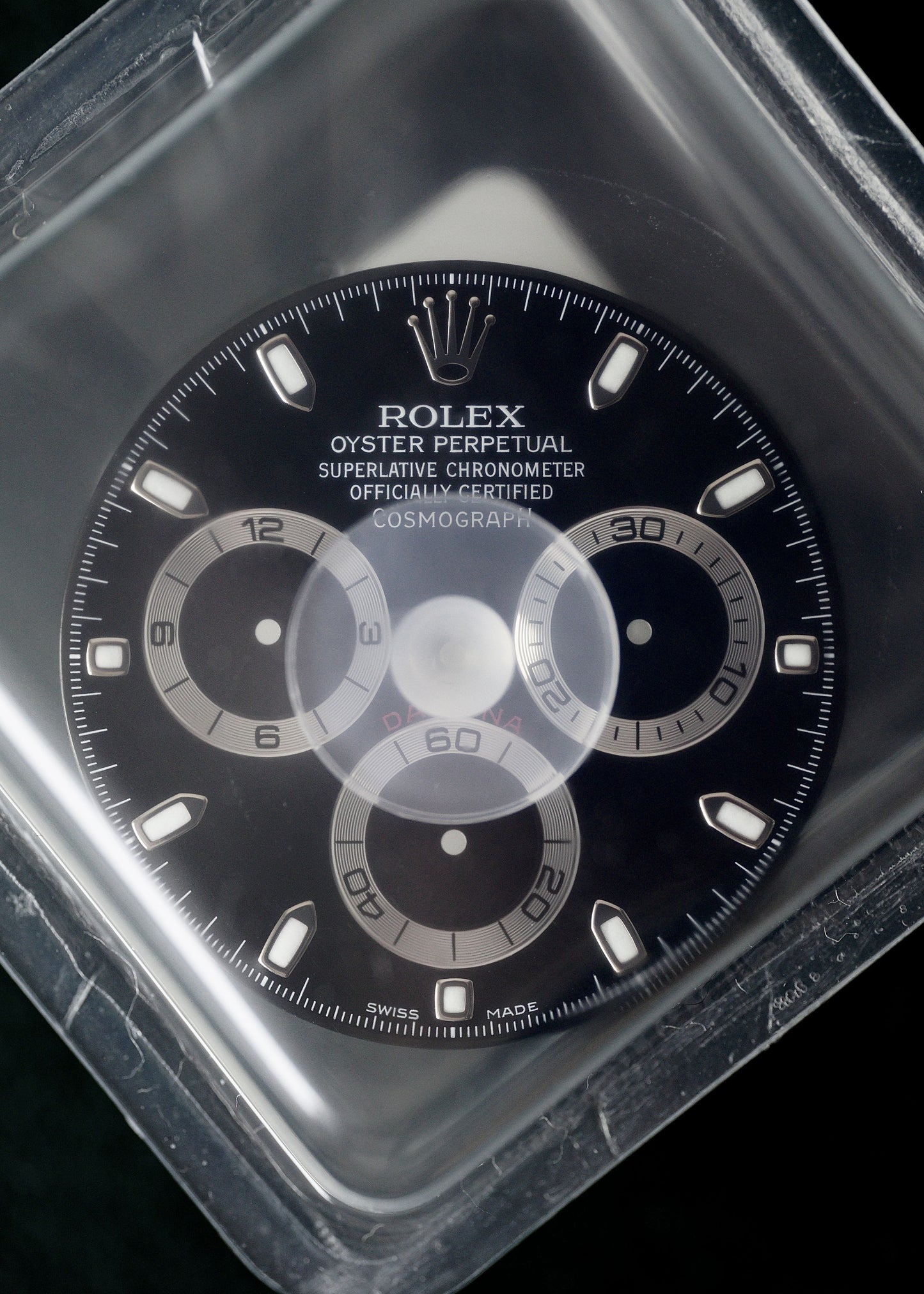 Rolex NOS Zifferblatt & Zeiger  für Daytona 116520 / 116509 / 116519 Chromalight