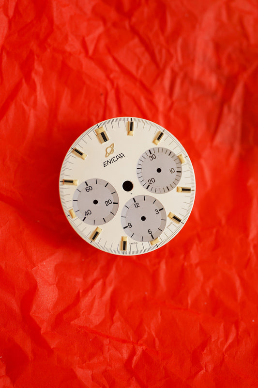 Enicar NOS silver dial for Vintage Chronograph Tritium