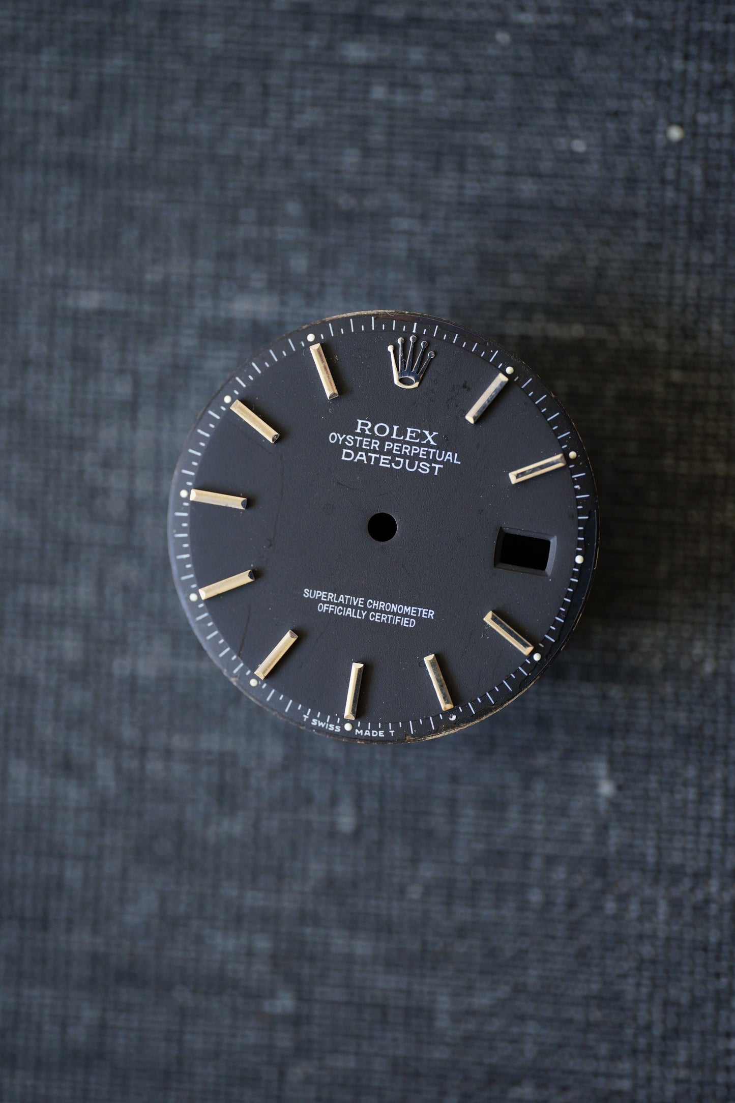 Rolex Zifferblatt matt schwarz für OP Datejust 36 mm 1600 | 1601 | 1603 Tritium
