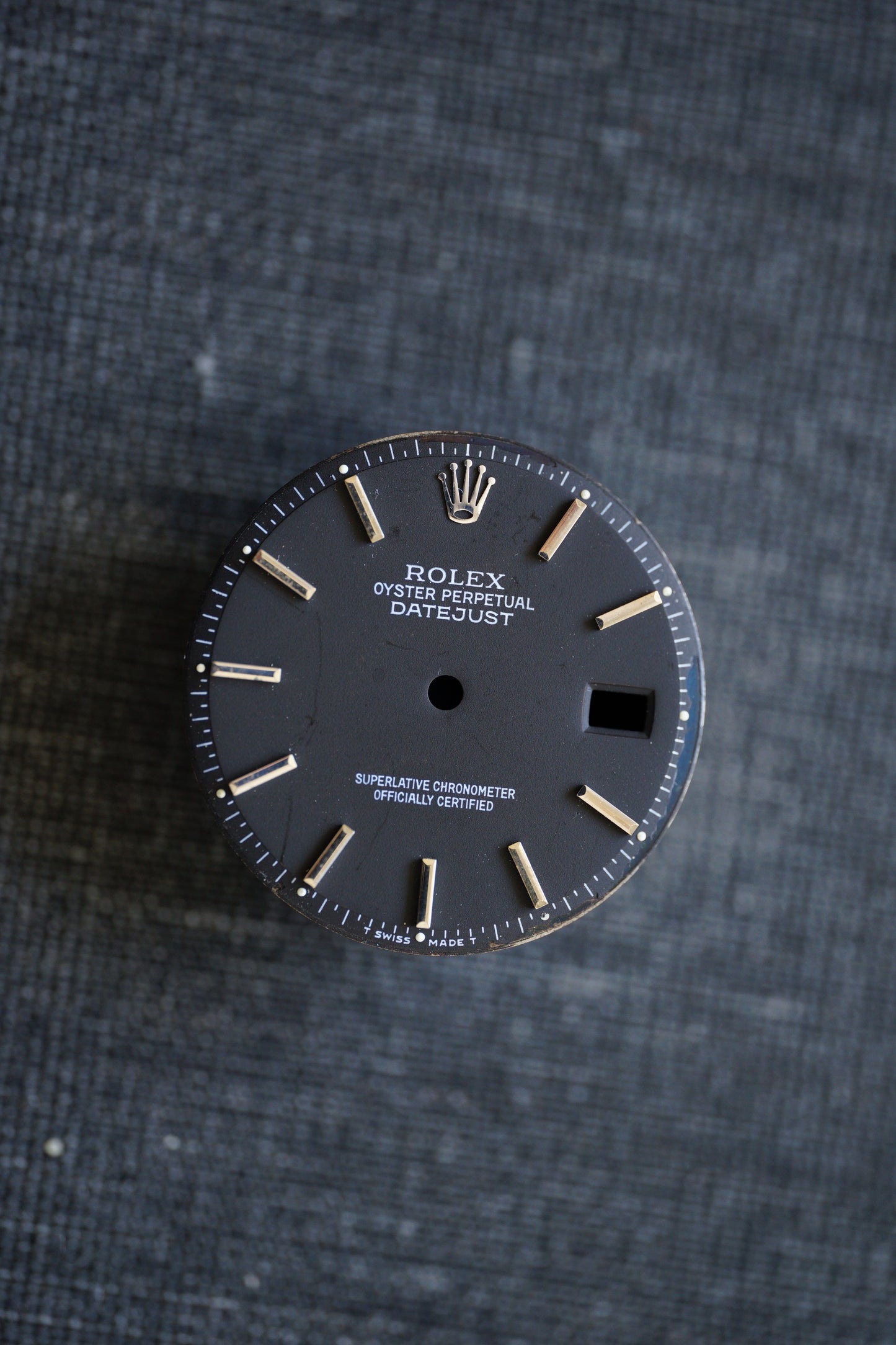 Rolex Zifferblatt matt schwarz für OP Datejust 36 mm 1600 | 1601 | 1603 Tritium