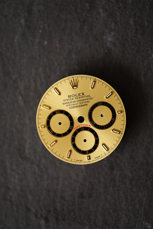 Rolex Zifferblatt gold "inverted 6" für Zenith Cosmograph Daytona  16528 / 16523 / 16518  Tritium