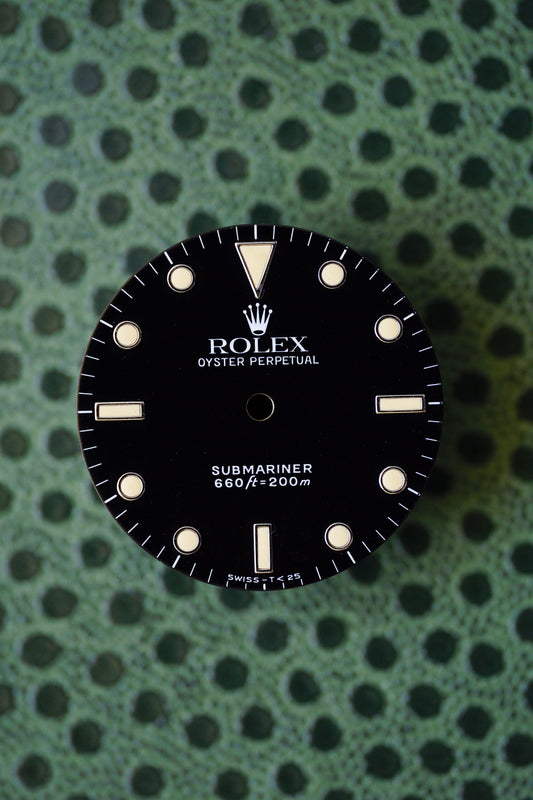 Rolex dial for Submariner 5513 with white gold indexes and tritium lume dots