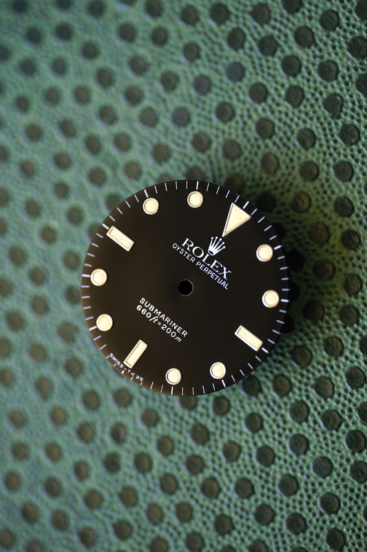 Rolex dial for Submariner 5513 with white gold indexes and tritium lume dots