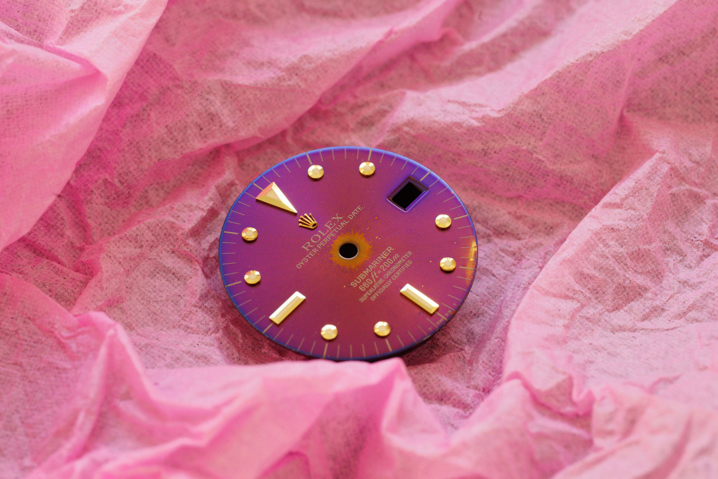 Rolex "Tropical Purple Nipple Dial" Zifferblatt für Submariner gelbgold 1680/8 Tritium