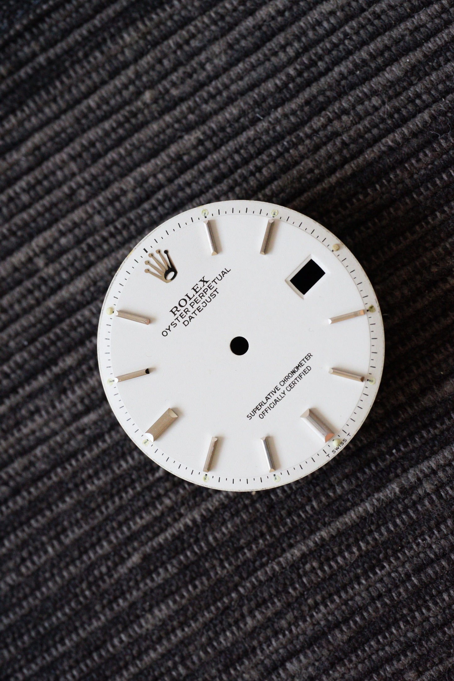 Rolex (white dial) Zifferblatt für OP Datejust 36 mm 1600 / 1601 / 1603 relume
