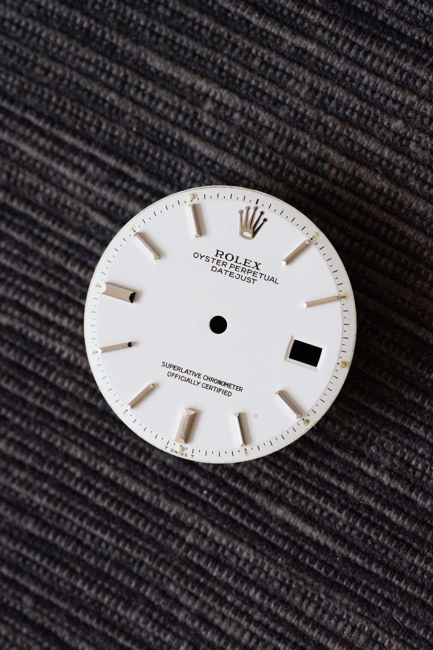 Rolex (white dial) Zifferblatt für OP Datejust 36 mm 1600 / 1601 / 1603 relume