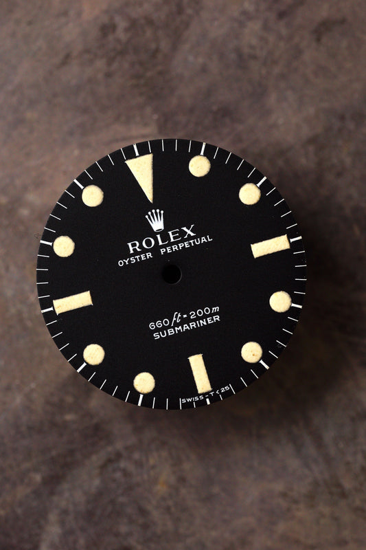 Rolex Zifferblatt matt Serif |  Seriph Version für Submariner 5513 Tritium