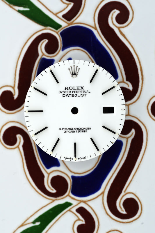 Rolex white Porcelain like Dial for OP Datejust 36mm Tritium 16234 16014 16200 and others