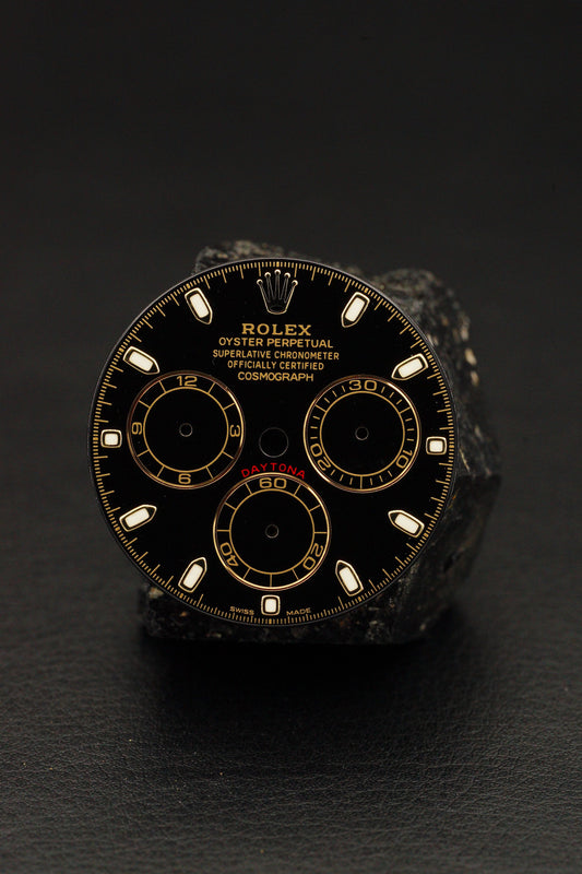 Rolex Black Dial for Cosmograph Daytona yellow gold 116508 | 116503 | 116523 | 116528 Chromalight