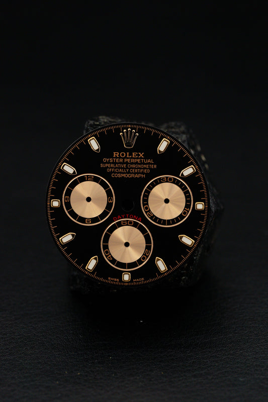 Rolex Black Dial for Cosmograh Daytona Rosegold 116505 |116515 Chromalight