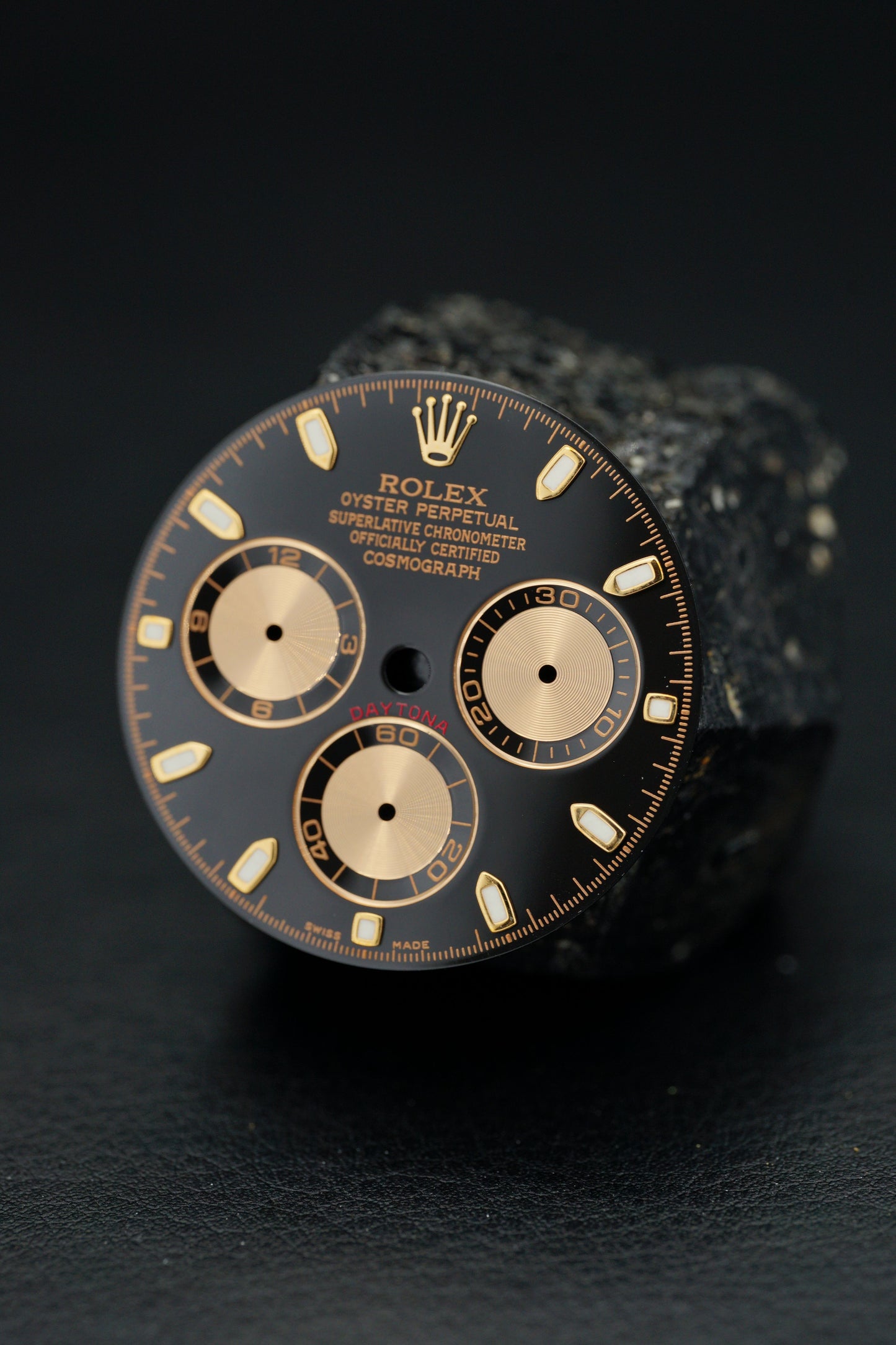 Rolex Zifferblatt schwarz für Cosmograh Daytona Rosegold 116505 | 116515 Luminova