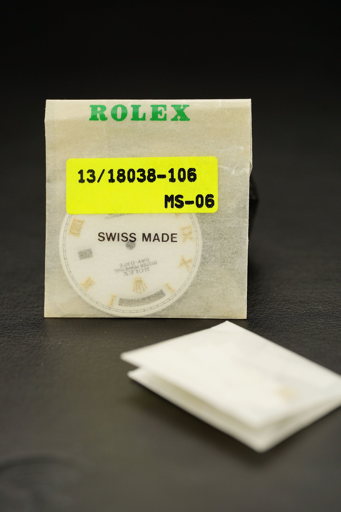 Rolex NOS "White Roman" Zifferblatt für Day-Date 36 mm 18038 | 18238 | 118238 Samt NOS "No Lume" Zeigersatz