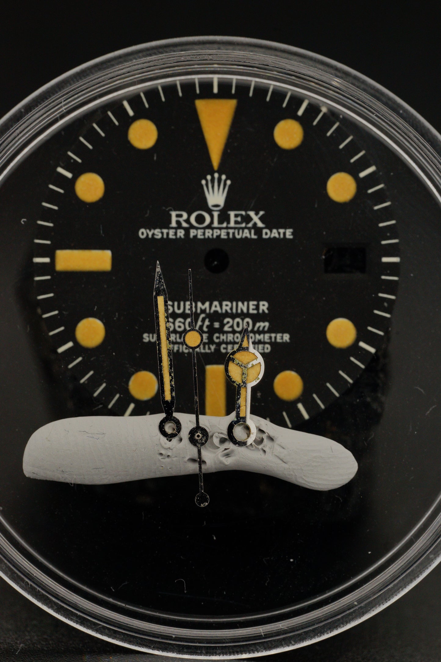Rolex Zifferblatt MKI "Pumpkin" samt Zeigersatz für Submariner 1680 Tritium