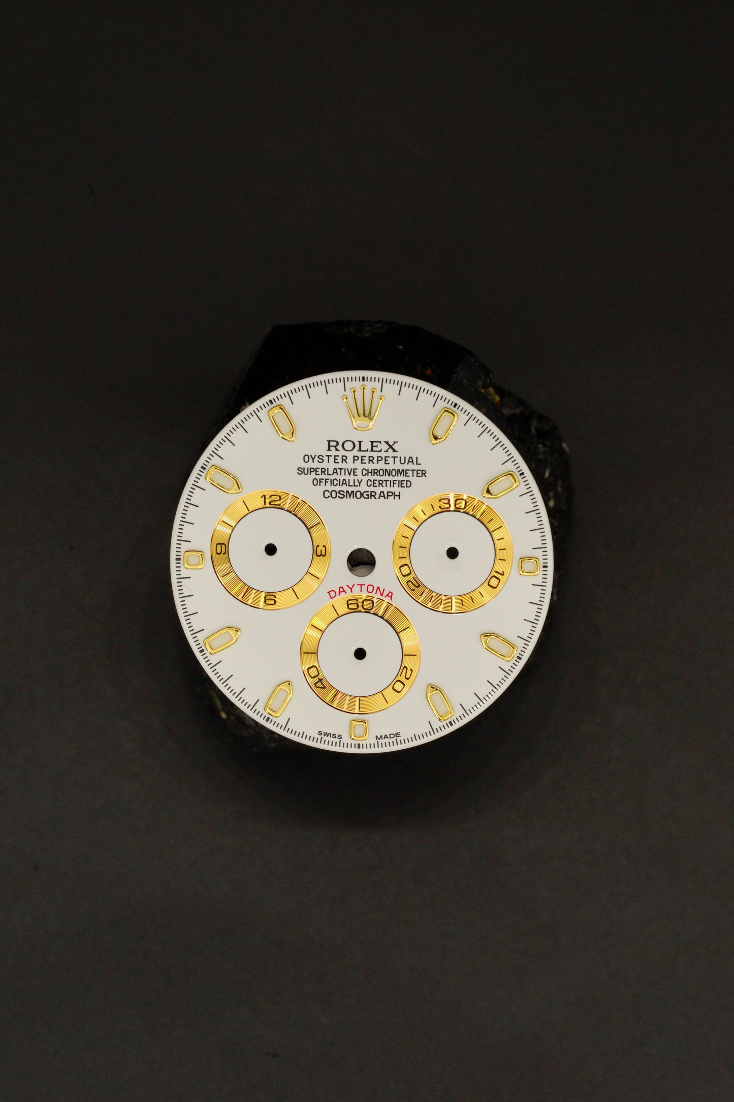 Rolex Zifferblatt Weiß für Cosmograph Daytona Gelbgold 116508 | 116503 | 116523 | 116528 Chromalight 