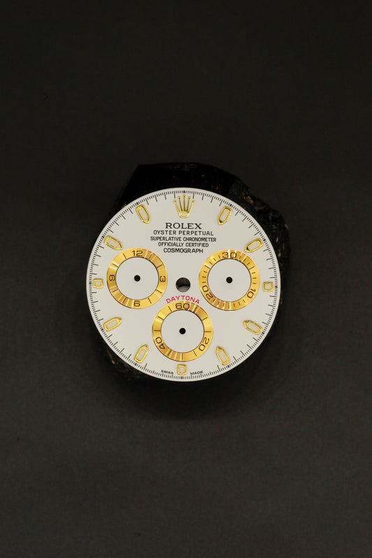 Rolex White Dial for Cosmograph Daytona yellow gold 116508 | 116503 | 116523 | 116528 Chromalight 