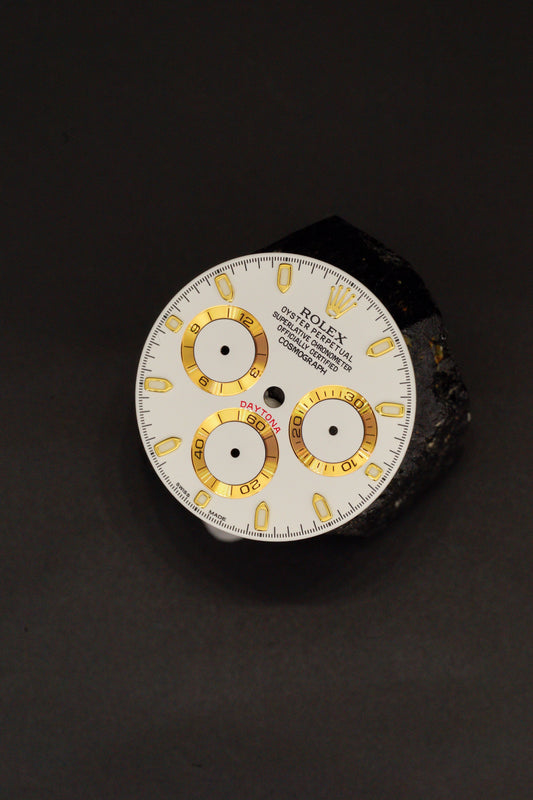 Rolex White Dial for Cosmograph Daytona yellow gold 116508 | 116503 | 116523 | 116528 Chromalight 