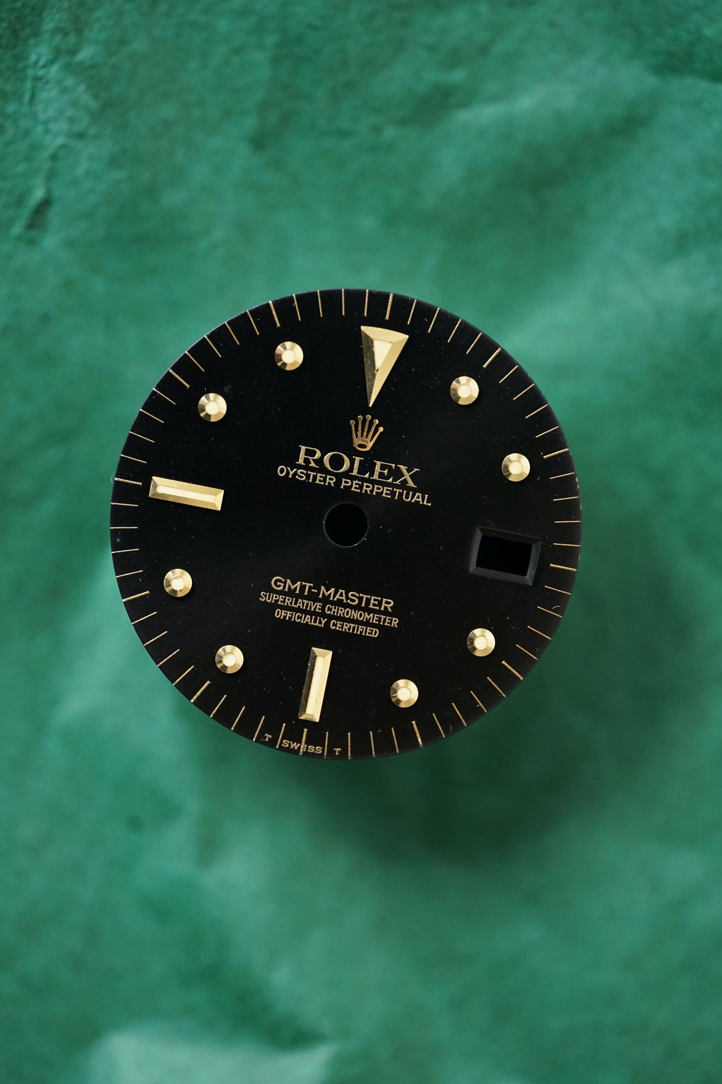 Rolex "Nipple Dial" Zifferblatt schwarz für GMT-Master 1675/8 & 1675/3 Tritium