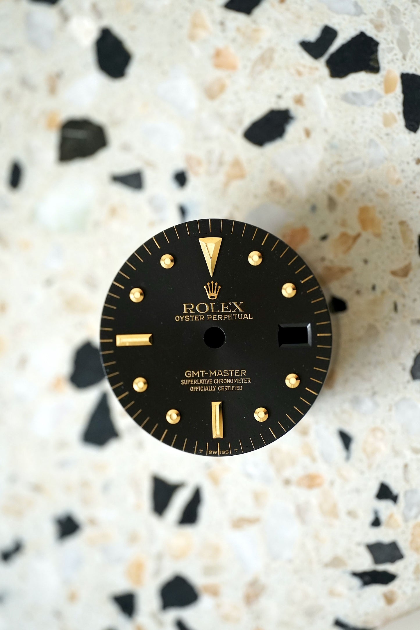 Rolex "Nipple Dial" black dial for GMT-Master 1675/8 & 1675/3 Tritium