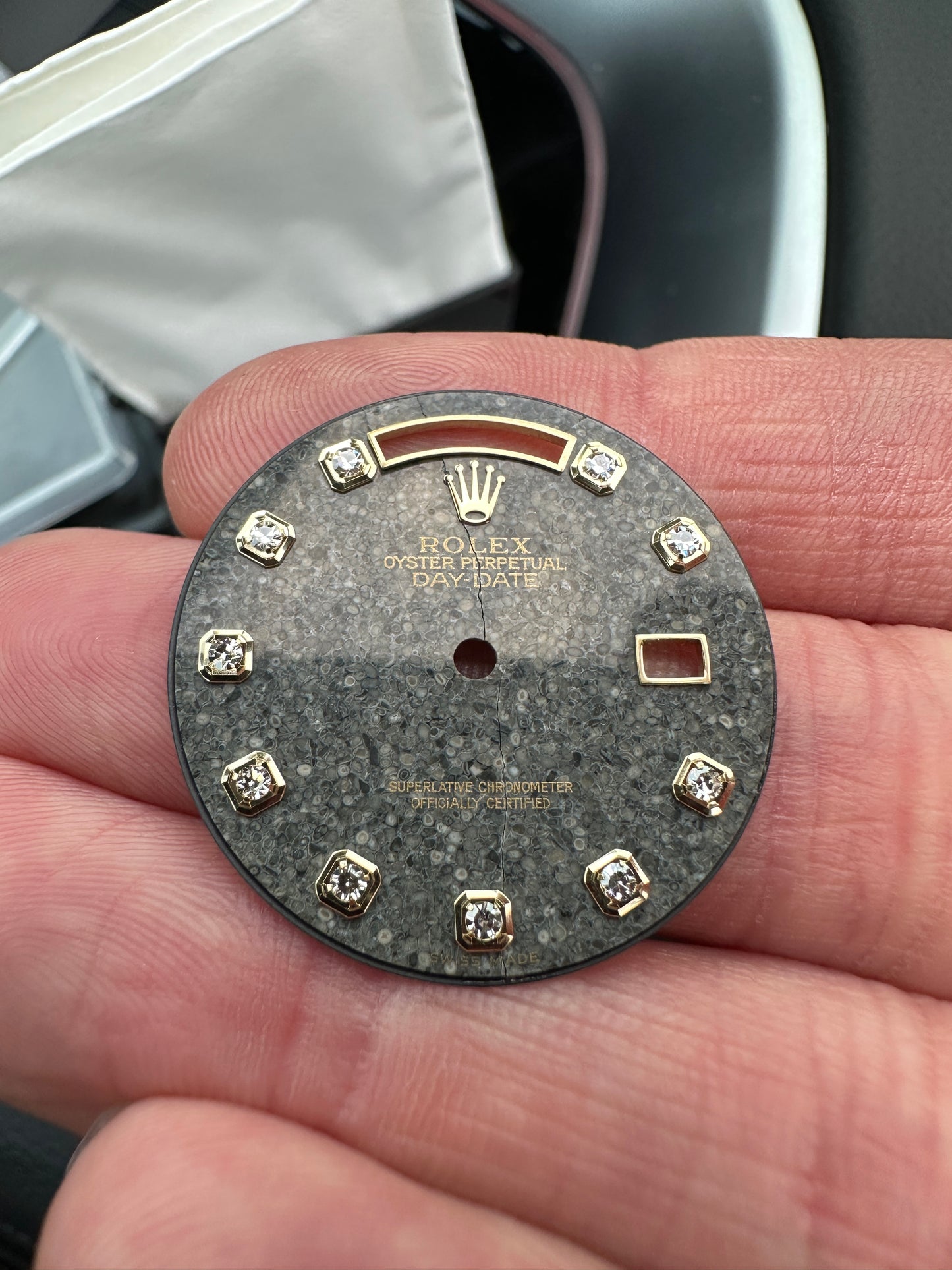 Rolex Fossil Zifferblatt mit Diamantbesatz für Day-Date 36 mm 18038 | 18238 | 18338 | 118238